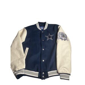 NWT- Mens Dallas Cowboys NFL Varsity Letterman Jacket Navy & White Size M